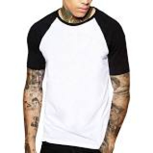 Remera SPUN ranglan blanca con negro Talle 1 o S