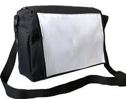 Insumo Morral de cordura sublimable negro con blanco 19x28cm