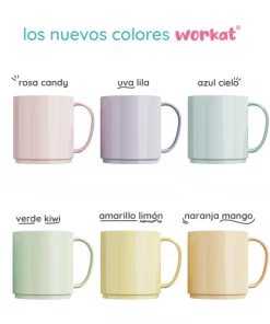 Insumo Taza Plastica Polimero APILABLE Color Pastel Sublimable