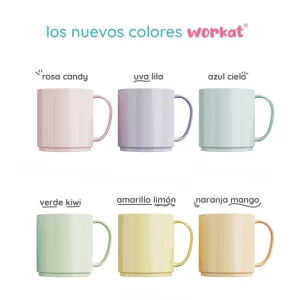 Insumo Taza Plastica Polimero APILABLE Color Pastel Sublimable