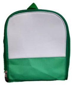 Insumo Mochila Sublimable blanca con VERDE (GRANDE)