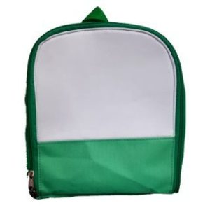 Insumo Mochila Sublimable blanca con VERDE (GRANDE)