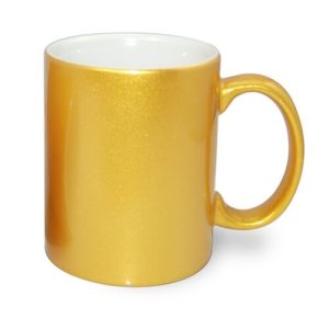 Insumo Taza Glitter Dorada Ceramica Sublimable