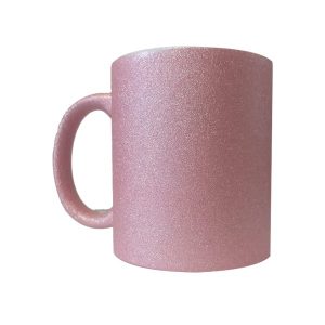Insumo Taza Glitter Rosa Ceramica Sublimable