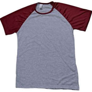 Remera SPUN ranglan gris con bordo Talle L o 3