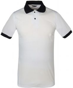 Chomba Sublimable Pique Blanca Blanco con Negro Talle L o 3