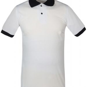 Chomba Sublimable Pique Blanca Blanco con Negro Talle L o 3