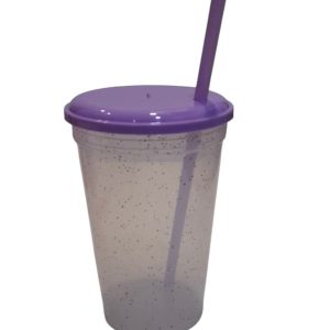 Insumo Vaso Glitter tapa Lila Pastel 500ml