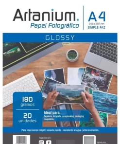 Insumo Papel Fotografico Brillante Flex 180gr A4 x 20h ARTANIUM