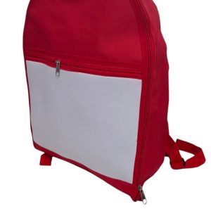 Insumo Mochila Sublimable blanca con ROJA (GRANDE)