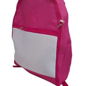 Insumo Mochila Sublimable blanca con FUCSIA (GRANDE)
