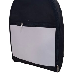 Insumo Mochila Sublimable blanca con NEGRA (GRANDE)