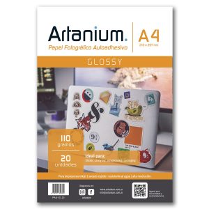Insumo Papel Fotografico Autoadhesivo Glossy 110gr A4 x 20h ARTANIUM
