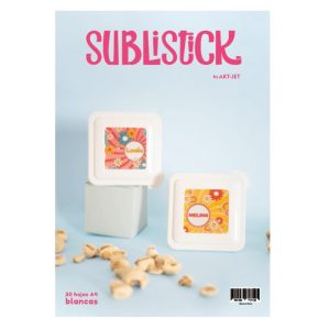 Insumo SUBLISTICK Vinilo Autoadhesivo BLANCO Sublimable para calcos (190° 40segundos) x 20 hojas A4