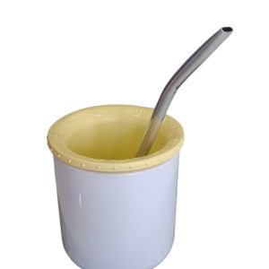 Insumo Mate POL Sublimable + Bombilla + Disco (Amarillo Pastel)