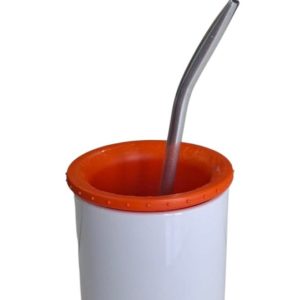 Insumo Mate POL Sublimable + Bombilla + Disco (Naranja Intenso)