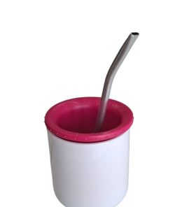 Insumo Mate POL Sublimable + Bombilla + Disco (Fucsia Intenso)