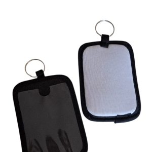Insumo Porta Sube sublimable Neoprene en frente y PVC cristal con argolla